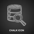 Chalk Server, Data, Web Hosting icon isolated on black background. Vector Royalty Free Stock Photo