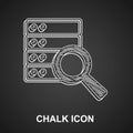 Chalk Server, Data, Web Hosting icon isolated on black background. Vector Royalty Free Stock Photo