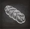Chalk sketch of challah bread. Royalty Free Stock Photo