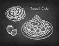 Chalk sketch of funnel cake.