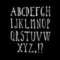 Chalk sketched font, isolated alphabet upper case letters