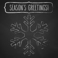 Chalk Snowflake and Season`s greetings Royalty Free Stock Photo