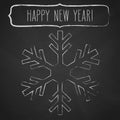 Chalk snowflake frame and New Year greetings Royalty Free Stock Photo