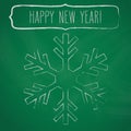 Chalk snowflake frame and New Year greetings Royalty Free Stock Photo