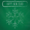 Chalk snowflake frame and New Year greetings Royalty Free Stock Photo