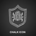 Chalk System bug concept icon isolated on black background. Code bug concept. Bug in the system. Bug searching. Vector Royalty Free Stock Photo