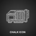 Chalk Video graphic card icon isolated on black background. Vector