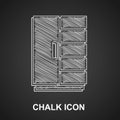 Chalk Wardrobe icon isolated on black background. Vector Royalty Free Stock Photo