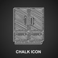 Chalk Wardrobe icon isolated on black background. Vector Royalty Free Stock Photo