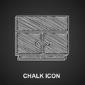 Chalk Wardrobe icon isolated on black background. Vector Royalty Free Stock Photo