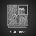 Chalk Wardrobe icon isolated on black background. Vector Royalty Free Stock Photo