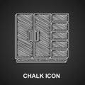 Chalk Wardrobe icon isolated on black background. Vector Royalty Free Stock Photo