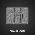 Chalk Wardrobe icon isolated on black background. Vector Royalty Free Stock Photo