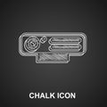 Chalk Web camera icon isolated on black background. Chat camera. Webcam icon. Vector Royalty Free Stock Photo