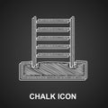 Chalk Wooden Swedish wall icon isolated on black background. Swedish stairs. Vector