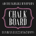 Chalkboard alphabet vector font.