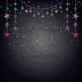 Chalkboard background with drawing bunting stars Royalty Free Stock Photo