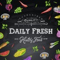 Chalkboard background daily fresh food