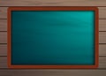Chalkboard background template on wooden pattern texture