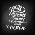 Chalkboard blackboard lettering girls with