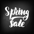 Chalkboard blackboard lettering spring sale. Royalty Free Stock Photo