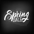 Chalkboard blackboard lettering spring sale. Royalty Free Stock Photo