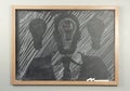 Chalkboard Businessman Lightbulbs