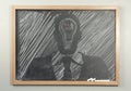 Chalkboard Businessman Lightbulbs