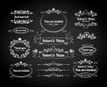Chalkboard calligraphic frames, page dividers Royalty Free Stock Photo