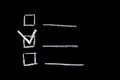 Chalkboard check box background Royalty Free Stock Photo