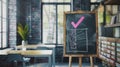 The Chalkboard Checklist in Classroom.AI generated image Royalty Free Stock Photo