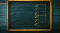 The Chalkboard Checklist. AI generated Royalty Free Stock Photo