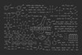 Chalkboard Chemistry Formulas on Blackboard Royalty Free Stock Photo