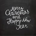 Chalkboard Christmas and New Year Wish. Handwritten Vector Lettering
