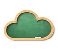 Chalkboard in a cloud icon shape, school blackboard e-learning concept, online lessons and courses, 3d rendering Royalty Free Stock Photo