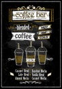 Chalkboard coffee bar menu, copy space for text