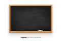 Chalkboard 3D. Realistic black blackboard in wooden frame isolated on white background.chalk on a blackboard.Rubbed out Royalty Free Stock Photo