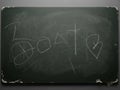 Chalkboard with scribbled words Royalty Free Stock Photo