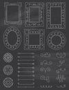 Chalkboard Doodle Frames and Elements Royalty Free Stock Photo