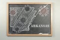 Arkansas Chalkboard Coronavirus Illustration Royalty Free Stock Photo