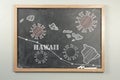 Hawaii Chalkboard Coronavirus Illustration Royalty Free Stock Photo