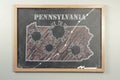 Pennsylvania Chalkboard Coronavirus Illustration Royalty Free Stock Photo