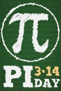 Chalkboard Drawing with Pi Series and Symbol for Pi Day, Vector Illustration