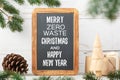 Chalkboard and eco friendly Christmas decorations Royalty Free Stock Photo