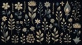 chalkboard floral pattern vintage inspired back to school illustration