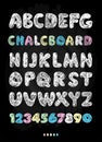 Chalkboard font. Hand draw alphabet. Royalty Free Stock Photo