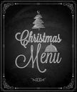 Chalkboard - frame merry christmas menu