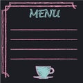Chalkboard frame with place for menu text.