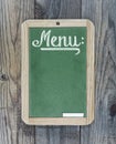 Chalkboard green menu