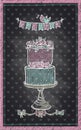 Chalkboard hand drawn invitation sign for wedding day, baby shower or sweet party